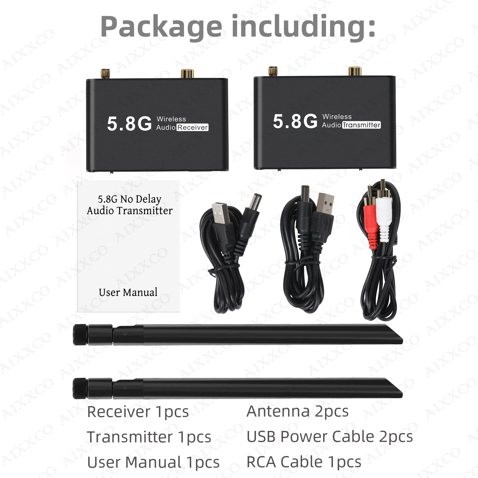 5.8G optical fiber coaxial signal 50M transmission audio non-delay receiver Wireless audio transmitter for Amplifier soundbar