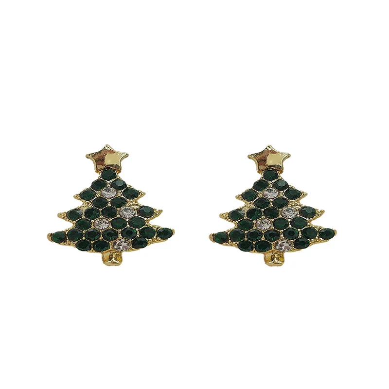 Elegante Schneeflocken-Ohrstecker für Damen Koreanische Mode Weihnachtsbaum Imitationsperle Kristall Zirkon Ohrringe Party-Schmuck – Detail 16