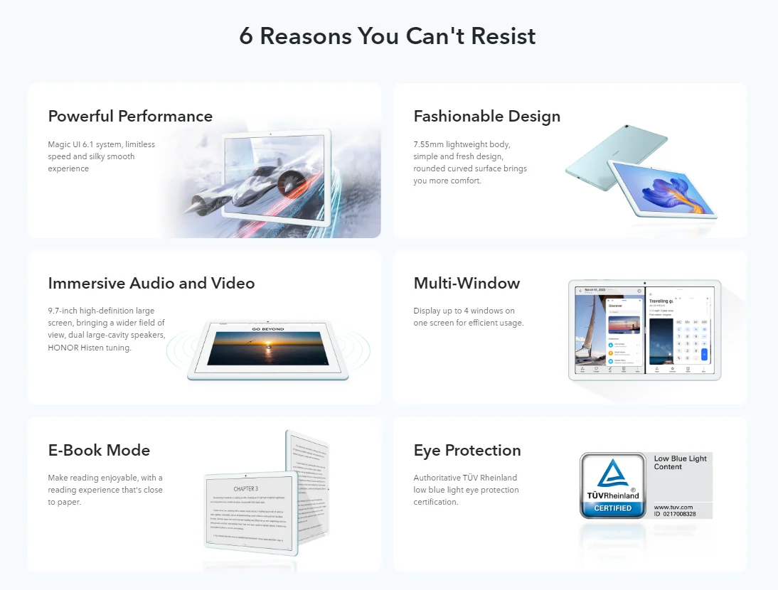 HONOR Pad X8 Tablet- 6 reasons- powerful performance- fashionable design