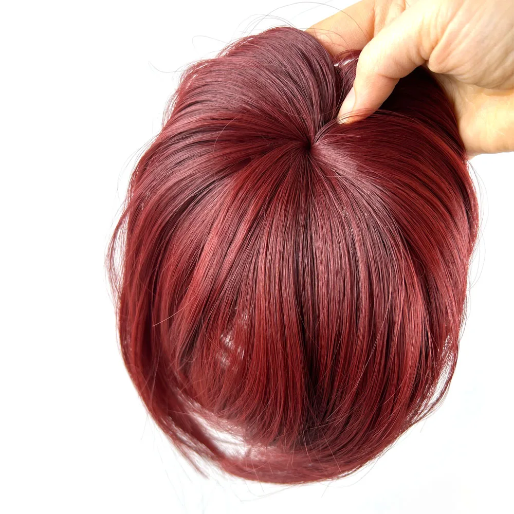 Synthetic Hair Bangs Closure Hairpieces Clip in Hair Heat Resistant Short Straight Fringe Extensions For Women