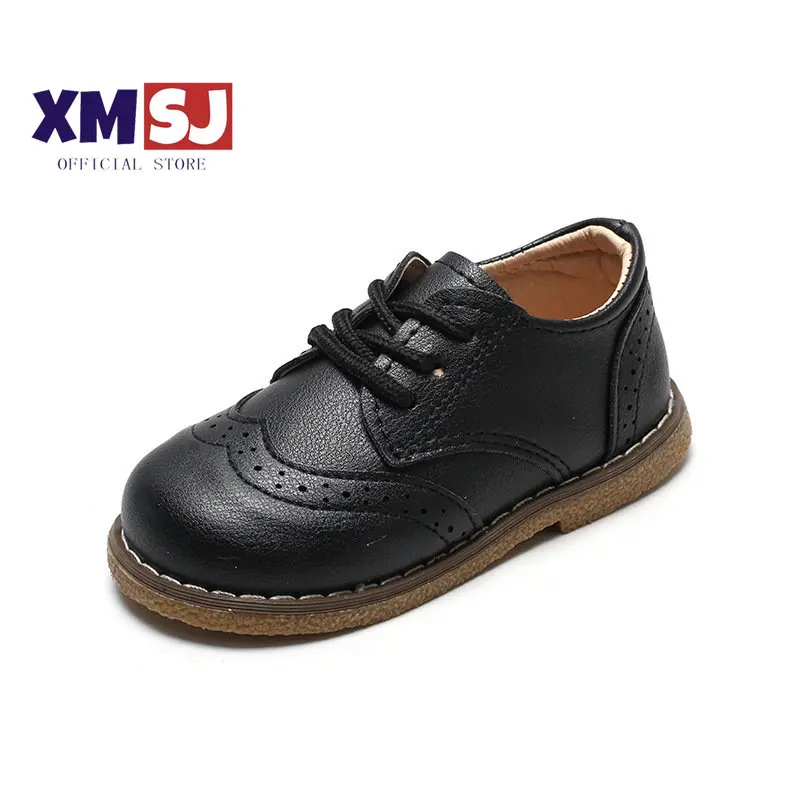 

Мужские кожаные туфли в стиле ретро, Прямая поставка, детские модные туфли для мальчиков, свадебные туфли, яркая обувь для представлений принца