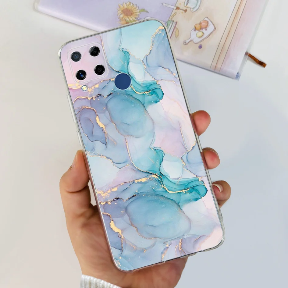 Fashion Marble Butterfly Flower Soft TPU Phone Case Silicone Cover