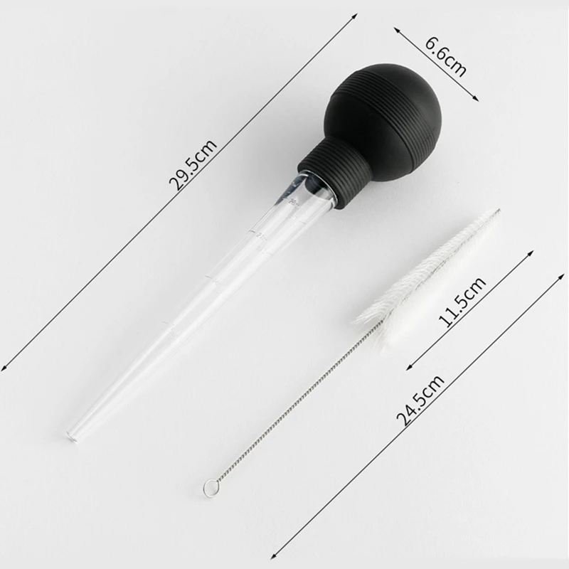 Turkey Baster Silicone Suction Bulb With Cleaning Brush for Flavor Meat Poultry Beef Baking Injecting Marinade-Regular Supplie