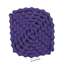 Durable Ultralight Carbon Steel Bike Chain - Single Speed, 94 Links, (Purple)