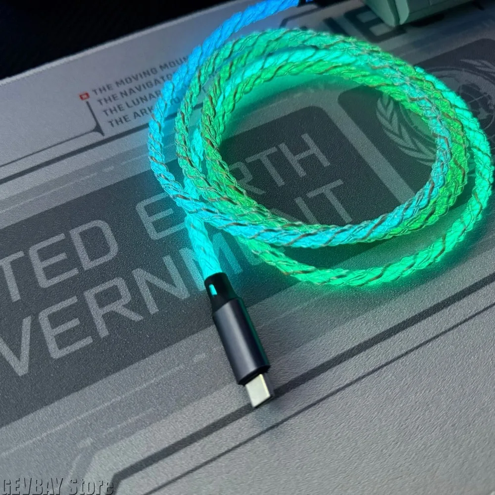 RGB 플로잉 라이트 데이터 케이블 USB C 포트 기계식 키보드용 8K 폴링 레이트 Everglide 액세서리용 발광 LED 와이어