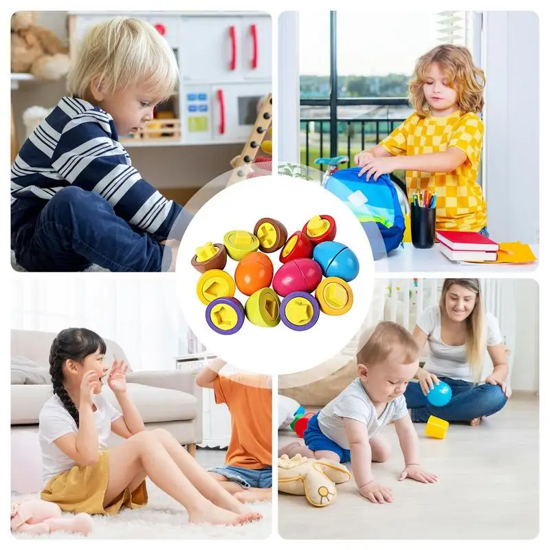 Egg Matching Toy Recognition Sorter Egg Set Of 8 Early Learning Matching Color Shape Recognition Sorter Puzzle For Toddler