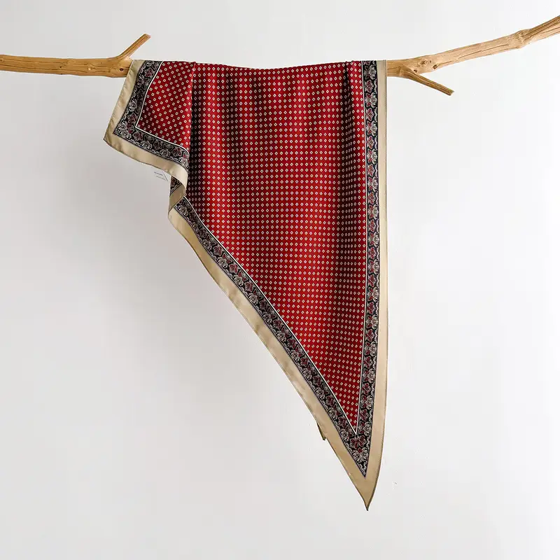 2026 Fashion Triangle Scarf for Women Hair Band Soft Neckerchief Vintage Hijab Stripe Print Headscarf Female Pashmina Bandana - Image 9