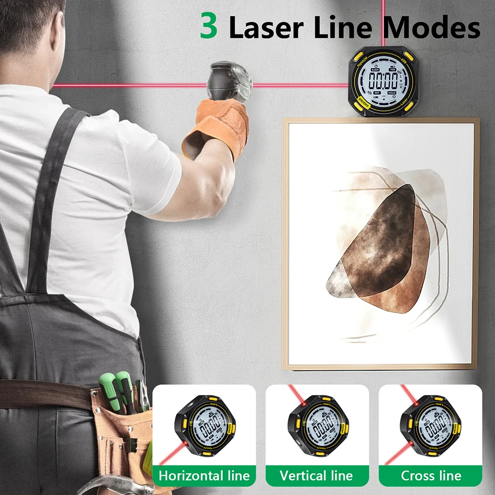 Mini Angle Protractor Digital Inclinometer Laser Angle Gauge Finder 4x90 Degree Electronic Level Box for home Type-c charging 2