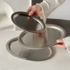 Multi-Size 304 Stainless Steel Oval Fish Plates Household Food Dinner Steamed Shallow Plate Dishes Kitchen Tableware Dinnerware 5