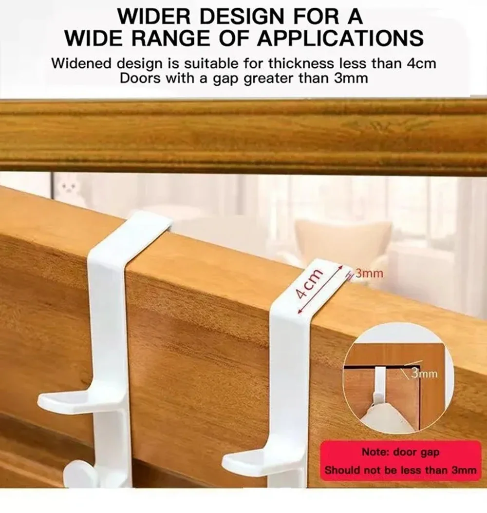 Description Picture 5 of itemHooks Over The Door 5 Hooks Home Bathroom Organizer Rack Clothes Coat Hat Towel Hanger Bathroom Kitchen Accessories