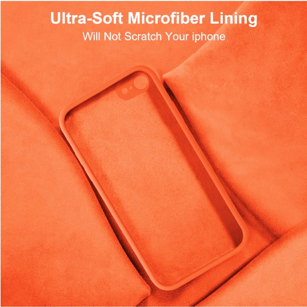 Vibrant Orange Shockproof Liquid Silicone Phone Case