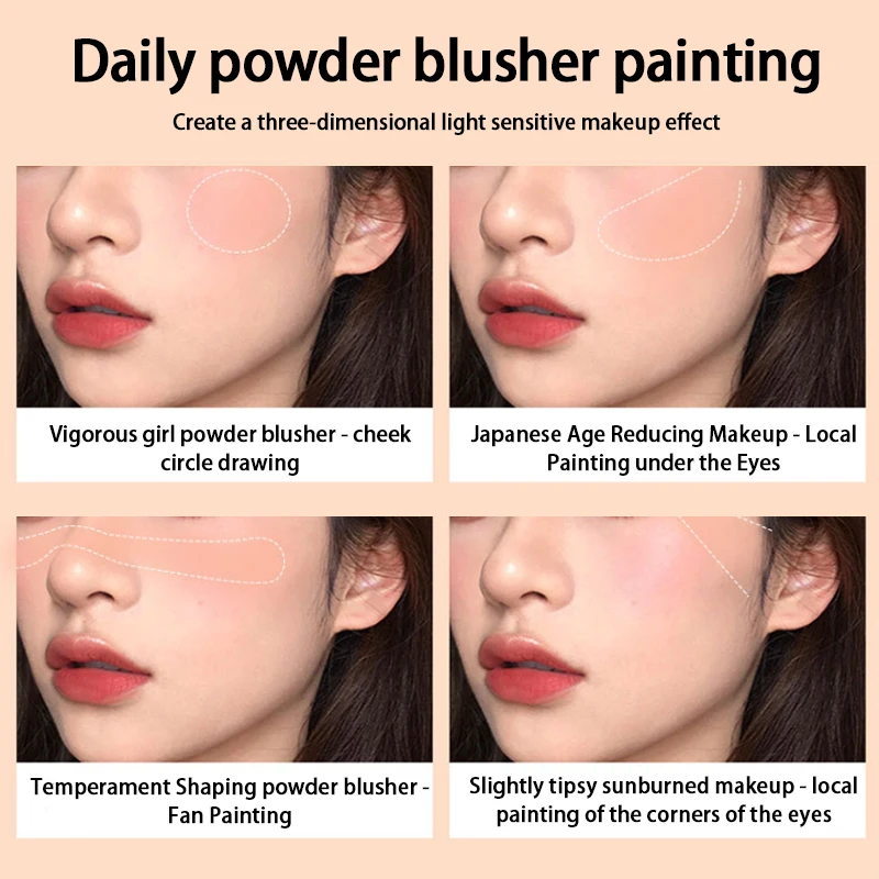 Kakashow Gradient Blush Natural Nude Shade Easy-to-Blend Formula Long-lasting Matte Finish powder blusher