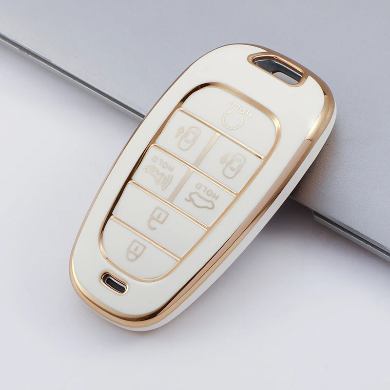 Ontto Car Key Fob Cover Fit For Hyundai Santa Fe Tucson 2022 Nexo NX4 - View #5