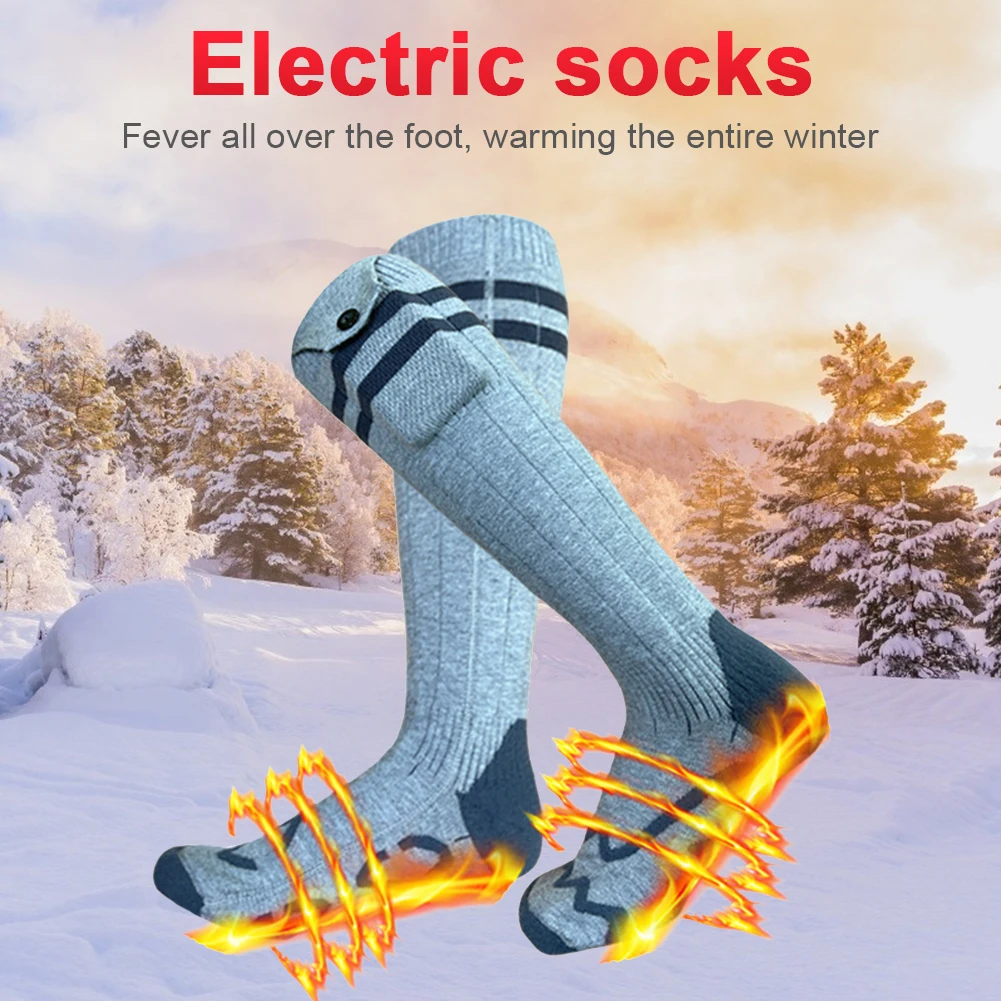 Elektrikli Isıtmalı Şarj Edilebilir Termal Kış Sıcak Çorapları Pil ile Çalışan Yıkanabilir Açık Hava Sporları Kamp Yürüyüşü İçin_voghion.com
