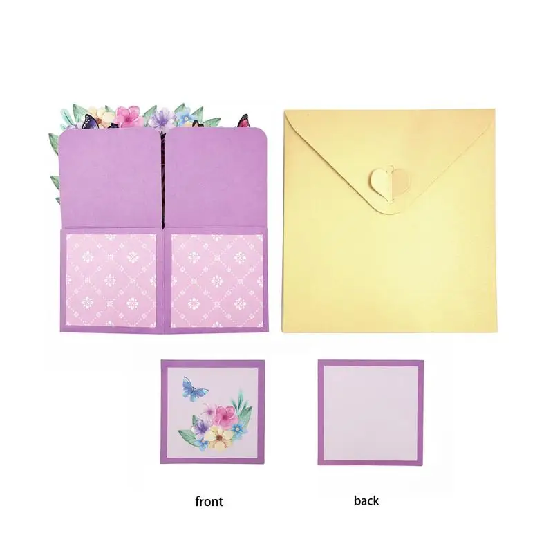 3D Pop Up Flowers Mother's Day Card Birthday Anniversary Wedding Greeting Card Heartwarming Note Tag for Festival Holiday