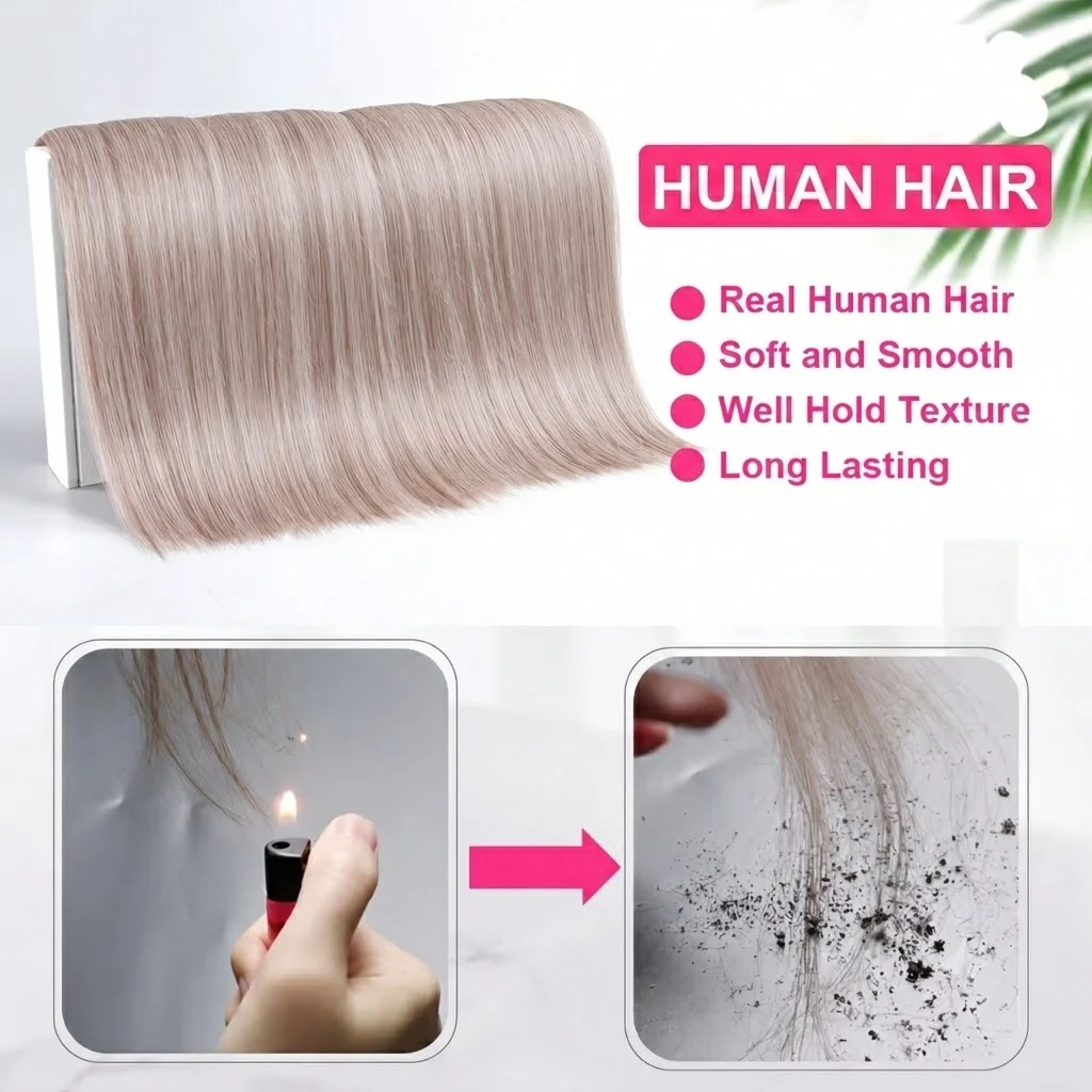 B7-60A # Extension per capelli biondi con riflessi, 100% capelli umani lisci, bundle brasiliani vergini non trattati, doppia trama - immagine 5