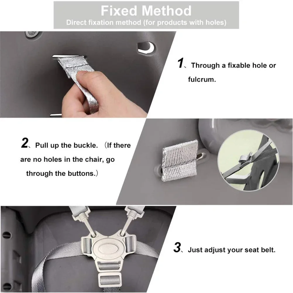 Baby Safety Belt 5 Point Harness Dining Feeding Chair Belts Baby Protection Universal Belt Lunch Seat Car Sleeping Fixed Belts