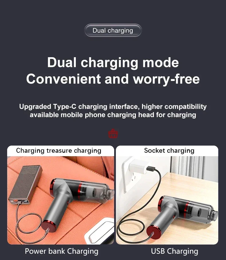 Multifunctional brush and blowing feature overview for comprehensive home and car maintenance.