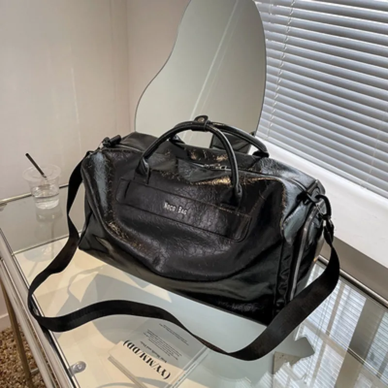 JIAERDI Sport White Shoulder Bags Wallet Women Travel Leather Large Capacity Tote Bag Handbag Dry Wet Separation Fitness Bag New