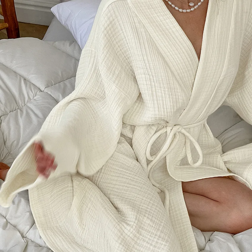 Spring Summer Women's Cotton Women's Nightgown Gown Robe Long Sleeve Cardigan Gown Morning Pajamas Home Clothes for women sleepwear,sleepwear pajamas