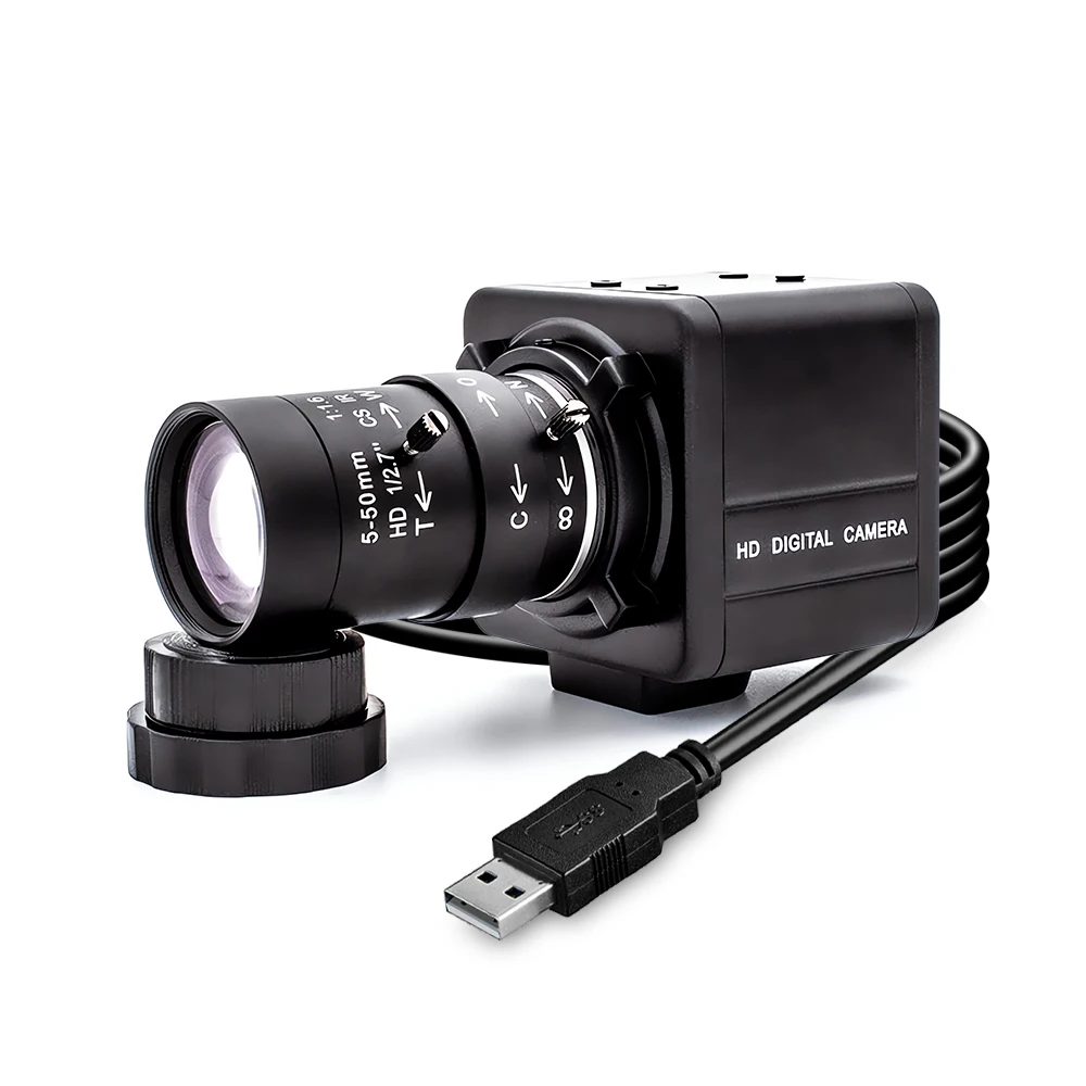Global Shutter USB Camera 1080P 90FPS Industrial Metal Box With 5-100mm Varifoca