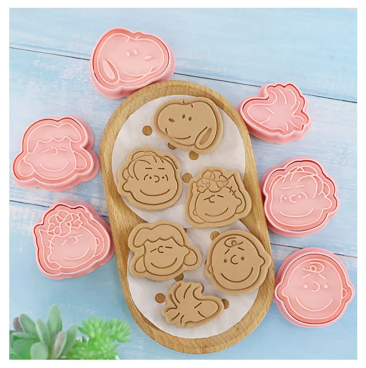 6 шт./партия Snoopy формочки для печенья 3D Мультяшные пластиковые Аксессуары выпечки