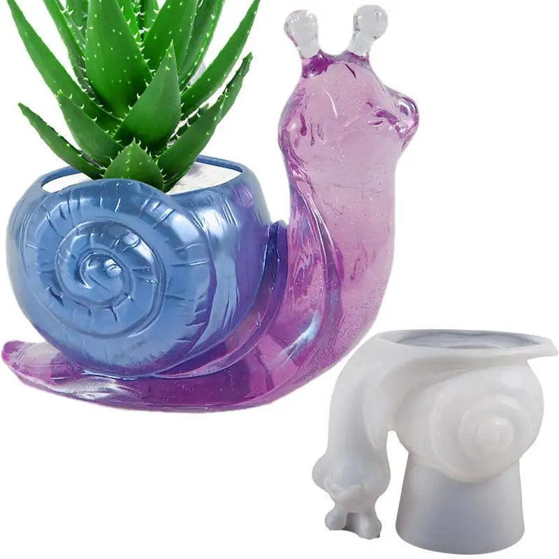 

Flower Pot Mold Snail Shape Pen Holder Mold Silicone Molds For DIY Making Flowerpot Resin Craft Flowerpot Jewelry Box Pen Holder