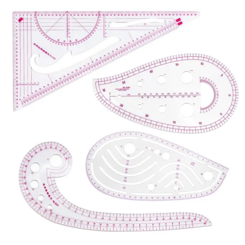1/2PCS Multifunction 6501 Plastic French Curve Sewing Ruler Measure Tailor Ruler Making Clothing 360 Degree Bend Tools plastic ruler curve ruler