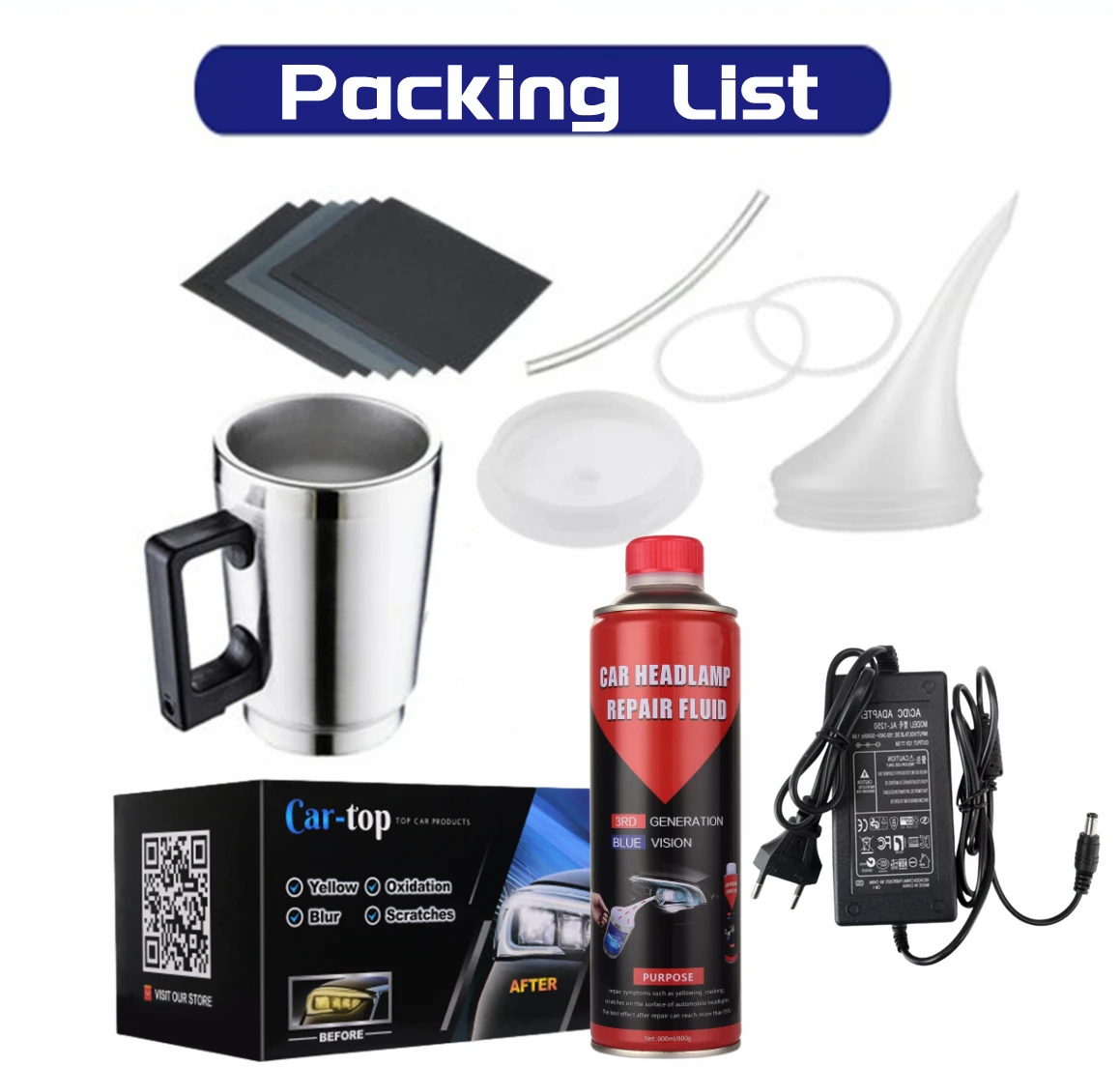 Daffezon Steam Headlight Repair Kit Car Headlight Refurbishment And Repair Accessories Power Funnel Cover Rubber Ring Atomizer Cup Used To Repair