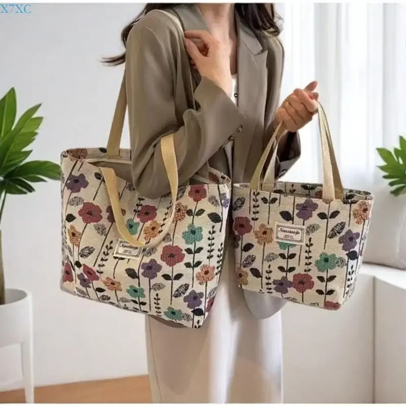 X7XC Fashion Canvas Toted Bag Grocery Cloth Bag Shoulder Bags Trendy Shoulder Toted Bag Valentines Day Gift for Women Girls 4