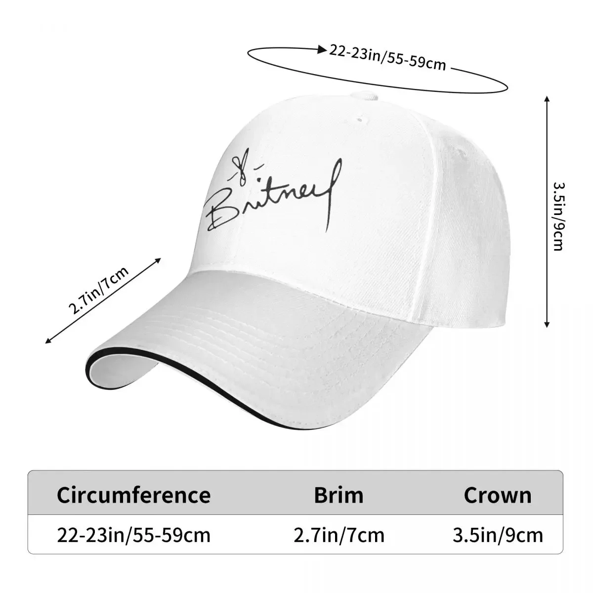 Britney Spears SIGNATURE Cap Casual Baseball Caps Adjustable Hat Hip Hop Summer Unisex Baseball Hats Customizable Polychromatic 2