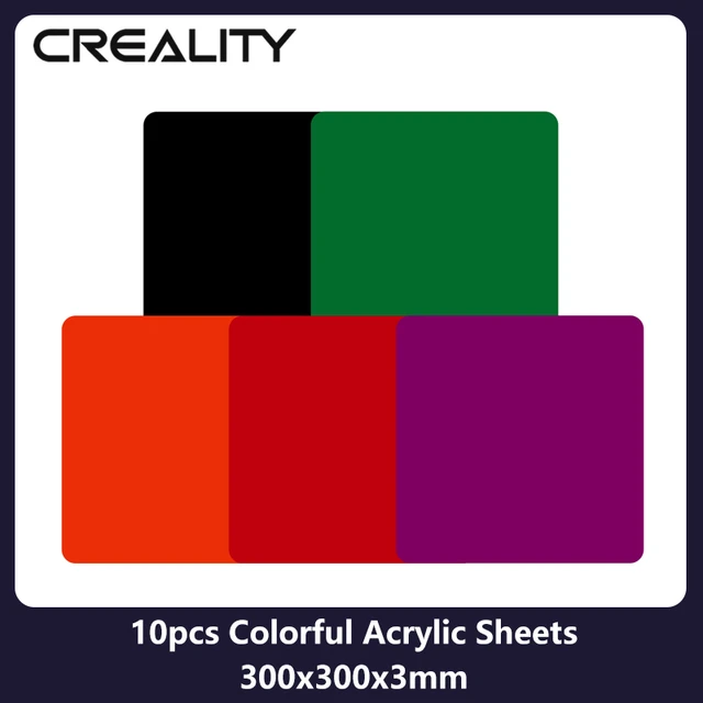 Colored Acrylic Square Blanks for Crafts, 1/8 Inch Thick (3mm, 12x12 In, 6  Colors, 6 Pack)