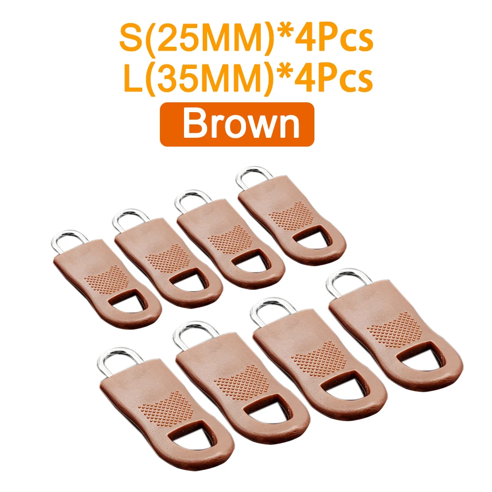 8-Piece Zipper Pull Replacement Set for Bags and Clothing Repair