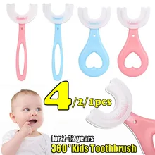 

Baby Toothbrush Children 360 Degree U-shaped Child Toothbrush Teethers Soft Silicone Baby Brush Kids Teeth Oral Care Cleaning