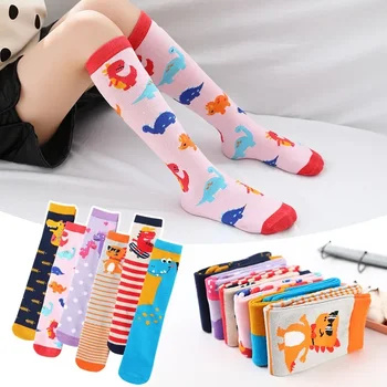 Cartoon Cute Kids Cotton Sock Bear Animal Baby Cotton Socks Knee High Long Leg Warmers Socks Boy Girl Children Sock 3-12 Years