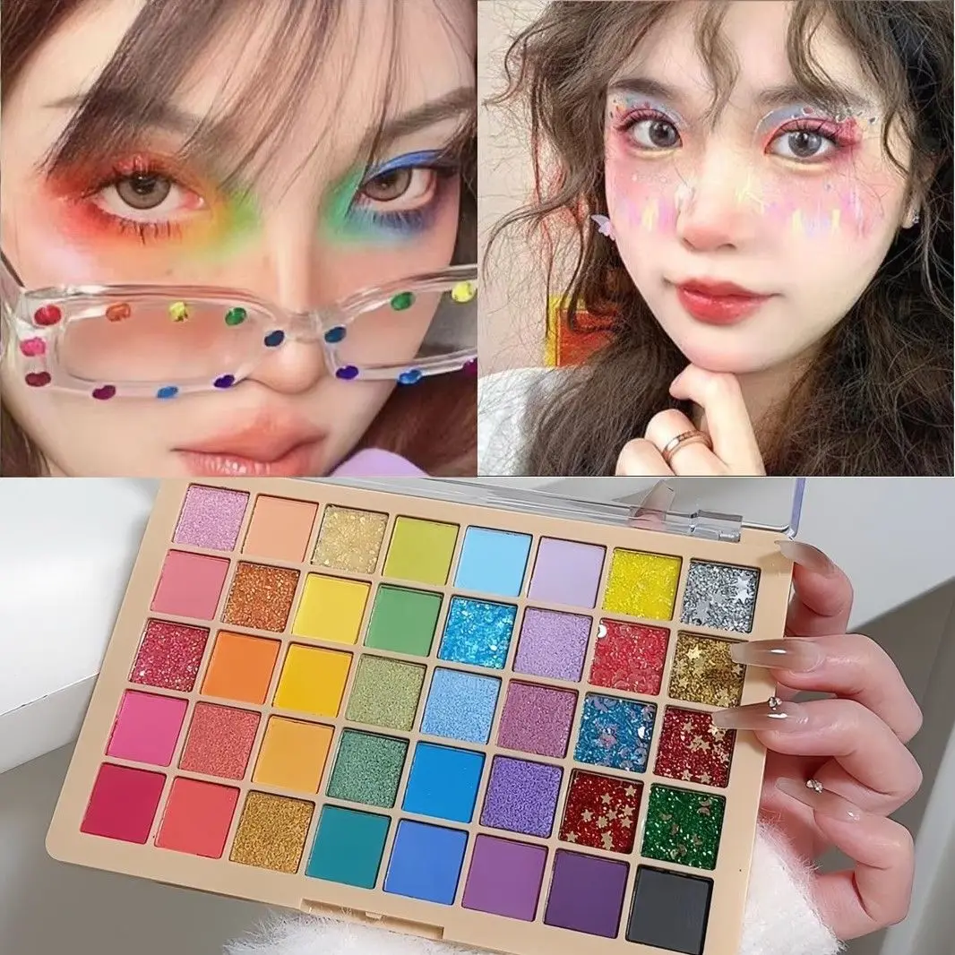 Vibrant 40-Color Eyeshadow Palette - Festival Stage Matte & Pearlescent Shades