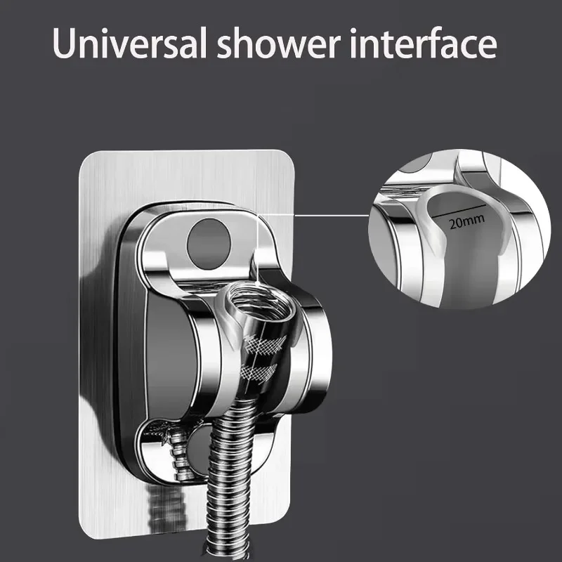 Wall Mount Shower Head Holder ABS Waterproof Adjustable Bathroom Shower Bracket Easy Installation Base