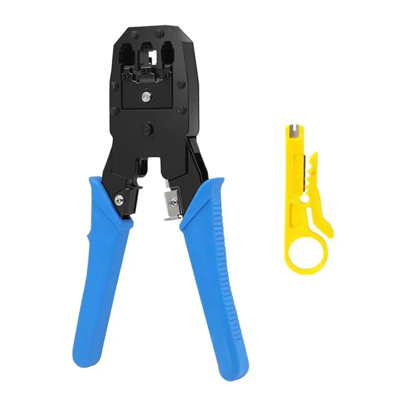 

Crimping Tool Kit Cable Stripper Crimping Plier Ethernet Crimper Wire Stripper And Hand Cutting Tools For Multi-Purpose Use Rj11