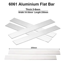 Premium Aluminum Alloy Flat Bar - 3 - 8mm Thickness, 10 - 30mm Width, 250mm Length - 3x10x250mm