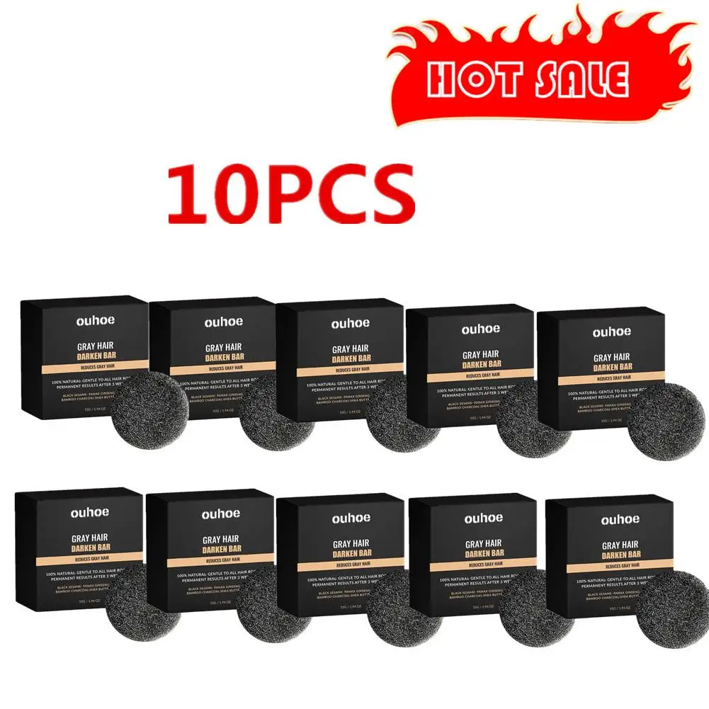 

10X Hair Darkening Shampoo Bar Soap Anti Dandruff Deep Cleansing Improve Itchy Head Frizz Black Nourishment Beautiful Hair Care