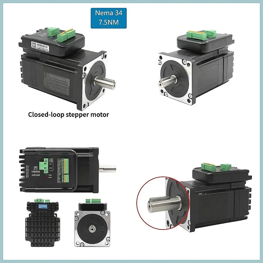 CNC Original NEMA 34 Integrated Closed Loop Stepper Motor 80V 7.5Nm 2 ...
