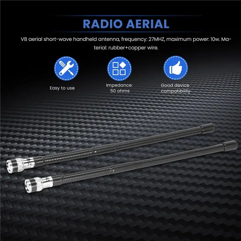 2PCS 27Mhz BNC V8 공중 단파 핸드셋 공중 라디오 안테나