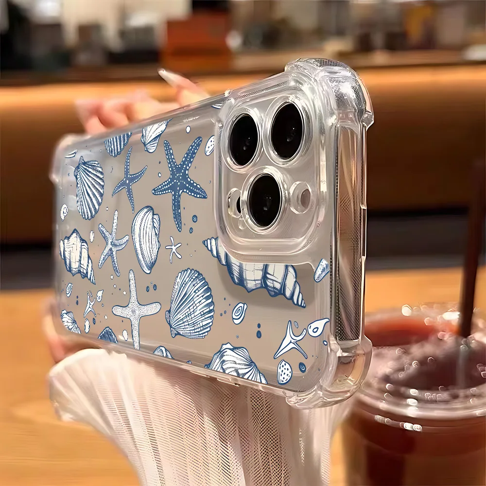 Ocean Life Theme Anti-Fall Clear Phone Case