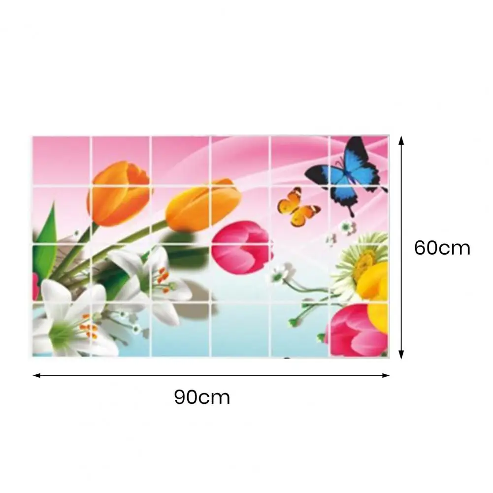 Wall Stickers Kitchen Bathroom Oil-proof Heat Resistant Flower Vegetable Fruit Dolphin Wall Art Decal Decoration