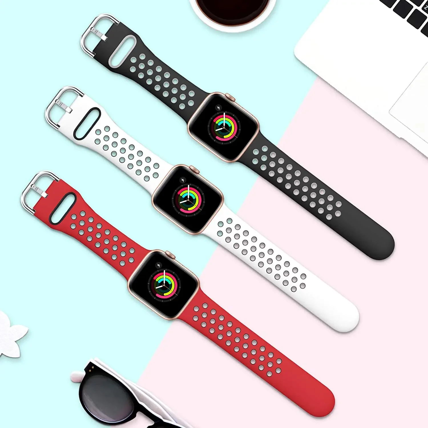 Breathable Sports Silicone Watch Strap Bracelet