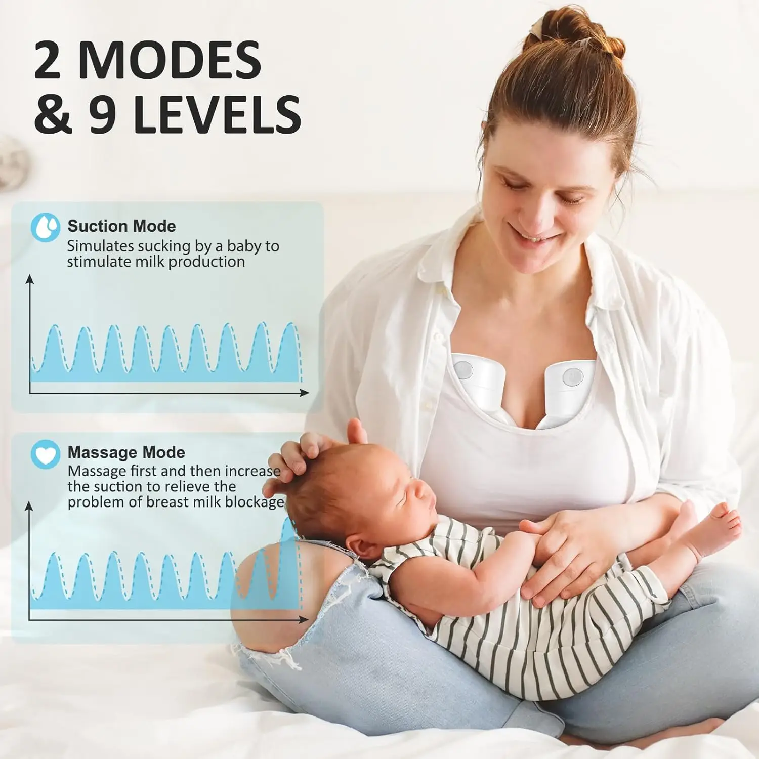 Wearable Electric Breast Pump Portable Hands Free Milk Extractor Collector BPA-free Silicone Breast Collector Wireless