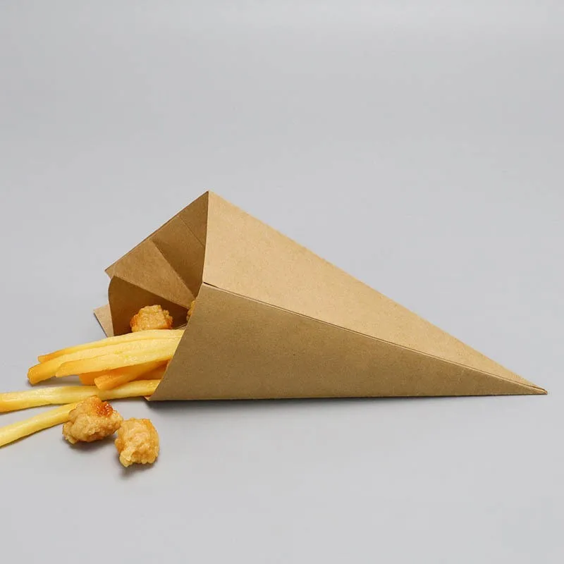 50pcs Disposable Kraft Paper French Fries Boxes, Fast Food Takeout Containers for Chick... - SKU PFFB1206 - UGI Packaging