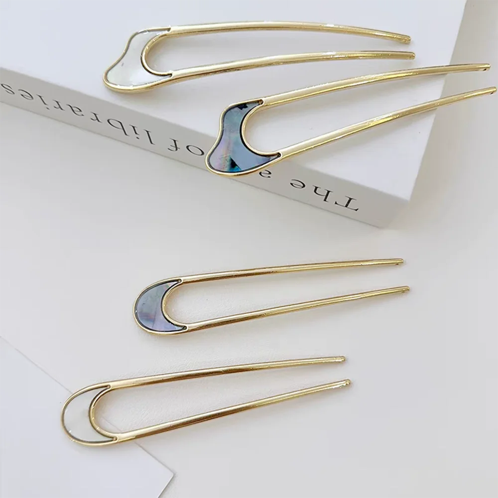 Spilla Capelli A U In Metallo Argento - Forcina Vintage Francese Per Updo, Accessorio Donne E Ragazze - Foto 7