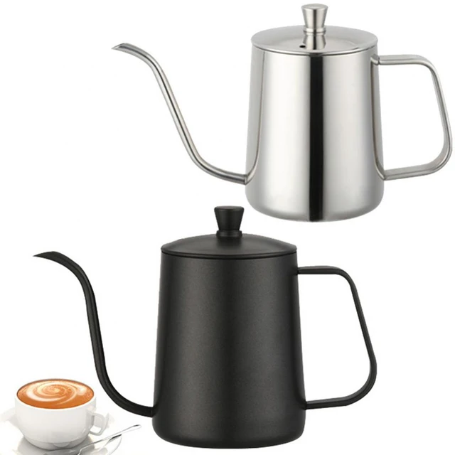Stainless Steel Coffee Kettle Gooseneck Spout Kettle Coffee Pot with Lid Tea  Pot Pour Over Kettle for Office Restaurant - AliExpress