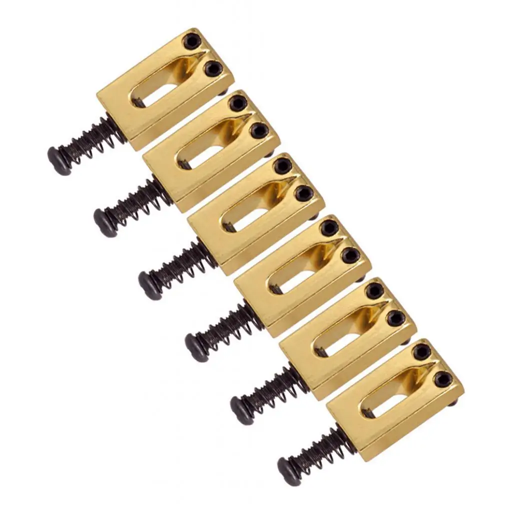

2/3/5 Zinc Alloy Electric Guitar Tremolo Fixed Bridge String Saddle DIY Parts Gold